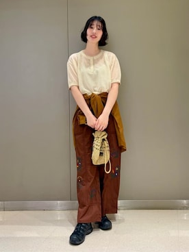 「FREAK'S STORE（フリークスストア）のアイテム（バッグ）」を使った、FREAK'S STORE HEAD OFFICE WOMENさん（レディース・170cm）の春コーディネート