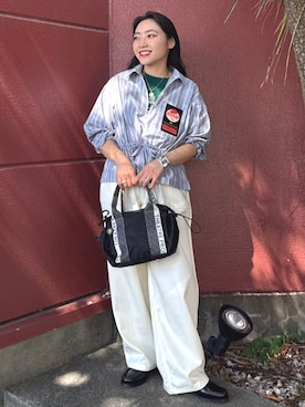 「FREAK'S STORE（フリークスストア）のアイテム（シャツ/ブラウス）」を使った、FREAK'S STORE HEAD OFFICE WOMENさん（レディース・147cm）の夏コーディネート