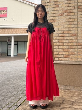 「FREAK'S STORE（フリークスストア）のアイテム（ワンピース）」を使った、FREAK'S STORE HEAD OFFICE WOMENさん（レディース・158cm）の夏コーディネート
