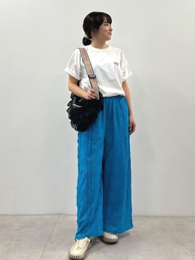 「Freada（フリーダ）のアイテム（パンツ）」を使った、FREAK'S STORE HEAD OFFICE WOMENさん（レディース・161cm）の夏コーディネート