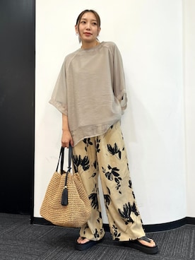 「アイテム（かごバッグ）」を使った、FREAK'S STORE HEAD OFFICE WOMENさん（レディース・153cm）の夏コーディネート