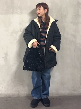 「FREAK'S STORE（フリークスストア）のアイテム（ジャケット/アウター）」を使った、FREAK'S STORE HEAD OFFICE WOMENさん（レディース・155cm）の冬コーディネート