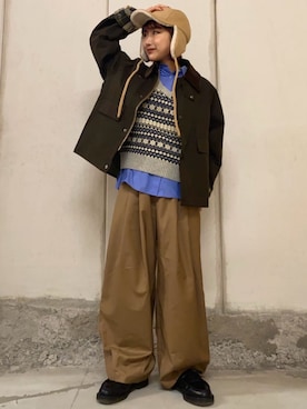 「ボーイッシュ」｜「アイテム（その他アウター）」を使った、FREAK'S STORE HEAD OFFICE WOMENさん（レディース・153cm）の秋コーディネート
