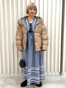 「アイテム（ダウンジャケット/コート）」を使った、FREAK'S STORE HEAD OFFICE WOMENさん（レディース・155cm）の秋コーディネート