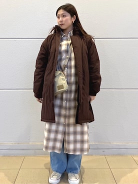 「アイテム（シャツワンピース）」を使った、FREAK'S STORE HEAD OFFICE WOMENさん（レディース・163cm）の秋コーディネート