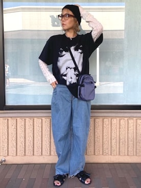 「RACAL（ラカル）のRacal/ラカル 別注 コットンリネン ロールニットキャップ/ビーニー（ニットキャップ/ビーニー）」を使った、FREAK'S STORE HEAD OFFICE WOMENさん（レディース・160cm）の秋コーディネート