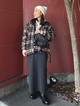 「アイテム（ニットキャップ/ビーニー）」を使った、FREAK'S STORE HEAD OFFICE WOMENさん（レディース・147cm）の秋コーディネート