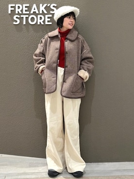 「アイテム（ハンチング/ベレー帽）」を使った、FREAK'S STORE HEAD OFFICE WOMENさん（レディース・151cm）の秋コーディネート