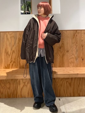 「アイテム（マウンテンパーカー）」を使った、FREAK'S STORE HEAD OFFICE WOMENさん（レディース・156cm）の冬コーディネート