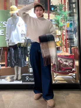 「タートルネック」｜「アイテム（その他シューズ）」を使った、FREAK'S STORE HEAD OFFICE WOMENさん（レディース・163cm）の秋コーディネート