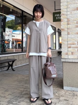 「FREAK'S STORE（フリークスストア）のアイテム（ネックレス）」を使った、FREAK'S STORE HEAD OFFICE WOMENさん（レディース・156cm）の夏コーディネート