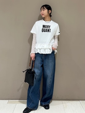 「FREAK'S STORE（フリークスストア）のOUTDOOR PRODUCTS × FREAK'S STORE/アウトドアプロダクツ 別注 2WAY ビーズハンドバッグ（ショルダーバッグ、ブラック系）」を使った、FREAK'S STORE HEAD OFFICE WOMENさん（レディース・160cm）の春コーディネート