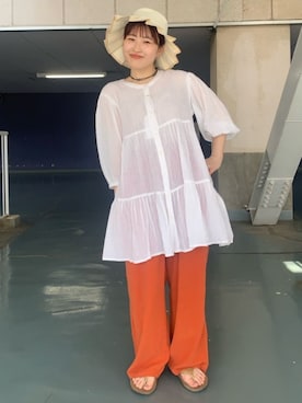 「ペーパーハット」｜「アイテム（ワンピース/ドレス）」を使った、FREAK'S STORE HEAD OFFICE WOMENさん（レディース・154cm）の春コーディネート