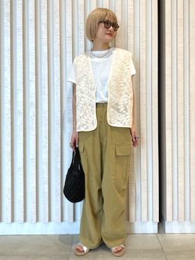 「FREAK'S STORE（フリークスストア）のアイテム（ネックレス）」を使った、FREAK'S STORE HEAD OFFICE WOMENさん（レディース・155cm）の夏コーディネート