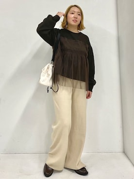「FREAK'S STORE（フリークスストア）のアイテム（その他パンツ）」を使った、FREAK'S STORE HEAD OFFICE WOMENさん（レディース・154cm）の秋コーディネート