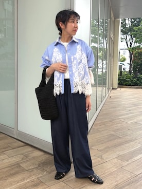 「Freada（フリーダ）のアイテム（トップス）」を使った、FREAK'S STORE HEAD OFFICE WOMENさん（レディース・160cm）の夏コーディネート