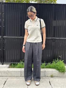 「アイテム（ポロシャツ、ベージュ系）」を使った、FREAK'S STORE HEAD OFFICE WOMENさん（レディース・165cm）の夏コーディネート