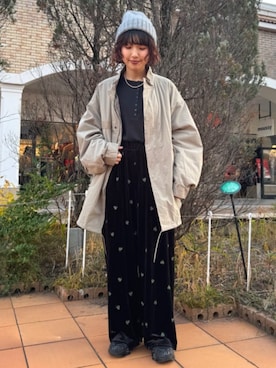 「アイテム（帽子）」を使った、FREAK'S STORE HEAD OFFICE WOMENさん（レディース・156cm）の冬コーディネート