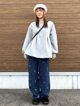 「アイテム（ハンチング/ベレー帽）」を使った、FREAK'S STORE HEAD OFFICE WOMENさん（レディース・161cm）の秋コーディネート