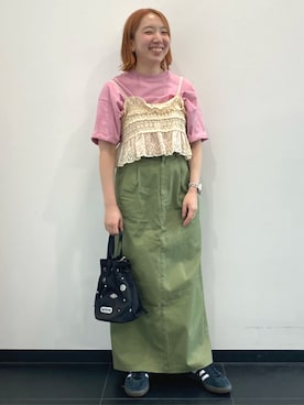 「FREAK'S STORE（フリークスストア）のアイテム（スカート）」を使った、FREAK'S STORE HEAD OFFICE WOMENさん（レディース・154cm）の夏コーディネート