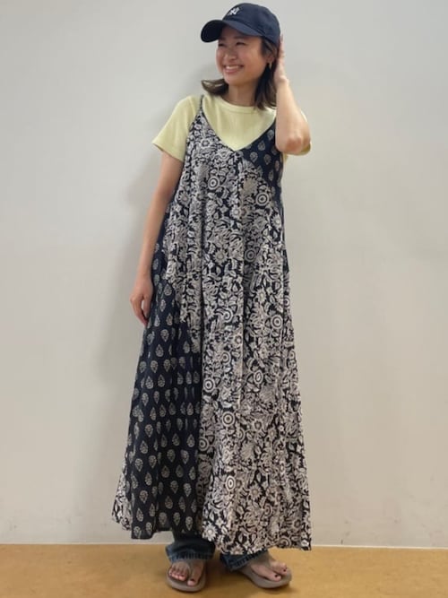 セール】限定展開 インド 花柄 プリント 切り替え キャミ セール】限定展開 インド 花柄 プリント 切り替え キャミ