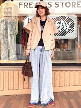 「FREAK'S STORE（フリークスストア）のアイテム（バッグ）」を使った、FREAK'S STORE HEAD OFFICE WOMENさん（レディース・149cm）の春コーディネート