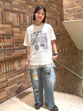 「Freada（フリーダ）のアイテム（トップス）」を使った、FREAK'S STORE HEAD OFFICE WOMENさん（レディース・161cm）の夏コーディネート