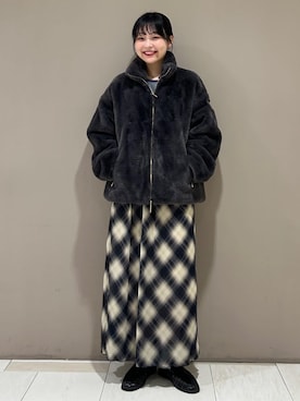 「FREAK'S STORE（フリークスストア）の細プリーツ チェックタイトスカート（スカート、ブラック系）」を使った、FREAK'S STORE HEAD OFFICE WOMENさん（レディース・154cm）の秋コーディネート