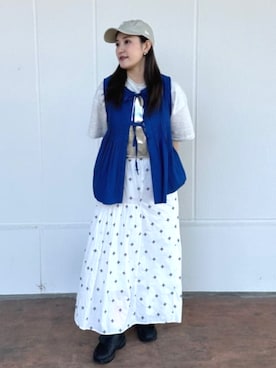 「FREAK'S STORE（フリークスストア）のアイテム（スカート）」を使った、FREAK'S STORE HEAD OFFICE WOMENさん（レディース・163cm）の夏コーディネート