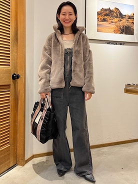 「FREAK'S STORE（フリークスストア）のアイテム（オールインワン・サロペット）」を使った、FREAK'S STORE HEAD OFFICE WOMENさん（レディース・167cm）の秋コーディネート