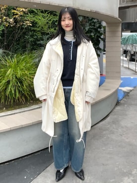 「アイテム（モッズコート）」を使った、FREAK'S STORE HEAD OFFICE WOMENさん（レディース・163cm）の秋コーディネート