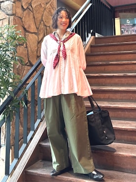 「FREAK'S STORE（フリークスストア）のアイテム（パンツ）」を使った、FREAK'S STORE HEAD OFFICE WOMENさん（レディース・168cm）の春コーディネート