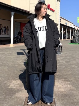 「アイテム（カーゴパンツ）」を使った、FREAK'S STORE HEAD OFFICE WOMENさん（レディース・160cm）の秋コーディネート