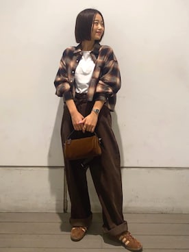 「FREAK'S STORE（フリークスストア）のアイテム（その他パンツ）」を使った、FREAK'S STORE HEAD OFFICE WOMENさん（レディース・158cm）の秋コーディネート