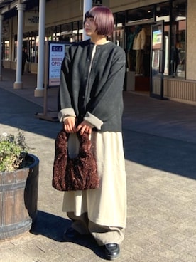 「アイテム（モカシン/デッキシューズ）」を使った、FREAK'S STORE HEAD OFFICE WOMENさん（レディース・156cm）の冬コーディネート