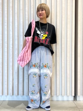 「Freada（フリーダ）のアイテム（パンツ）」を使った、FREAK'S STORE HEAD OFFICE WOMENさん（レディース・155cm）の夏コーディネート