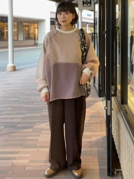 「オーガンジー」｜「アイテム（スウェット）」を使った、FREAK'S STORE HEAD OFFICE WOMENさん（レディース・156cm）の秋コーディネート