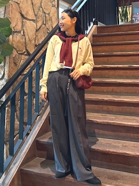 「FRUIT OF THE LOOM（フルーツオブザルーム）のアイテム」を使った、FREAK'S STORE HEAD OFFICE WOMENさん（レディース・147cm）の秋コーディネート