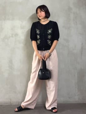 「透かし編みニット」｜FREAK'S STORE HEAD OFFICE WOMENさん（レディース・160cm）の夏コーディネート