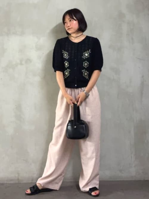 セール】透かし編み ビーズ刺繍 サマーニット カーディガン