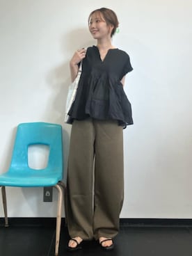 「FREAK'S STORE（フリークスストア）のアイテム（シャツ/ブラウス）」を使った、FREAK'S STORE HEAD OFFICE WOMENさん（レディース・159cm）の夏コーディネート