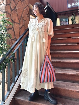 「Freada（フリーダ）のアイテム（ワンピース/ドレス）」を使った、FREAK'S STORE HEAD OFFICE WOMENさん（レディース・168cm）の春コーディネート