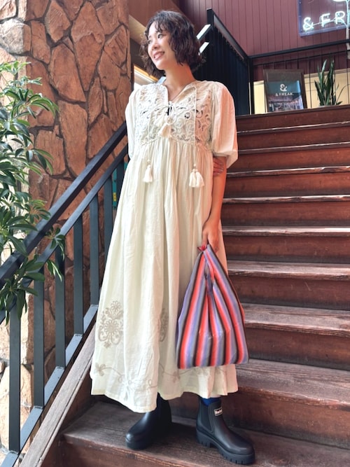 セール】Freada/フリーダ インドコード刺繍2WAYドレス（ワンピース