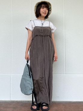 「FREAK'S STORE（フリークスストア）のアイテム（オールインワン・サロペット）」を使った、FREAK'S STORE HEAD OFFICE WOMENさん（レディース・159cm）の夏コーディネート