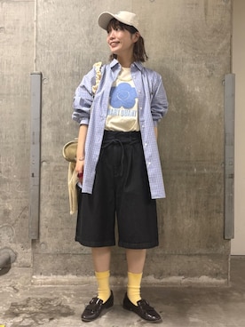「水色」｜FREAK'S STORE HEAD OFFICE WOMENさん（レディース・154cm）の夏コーディネート