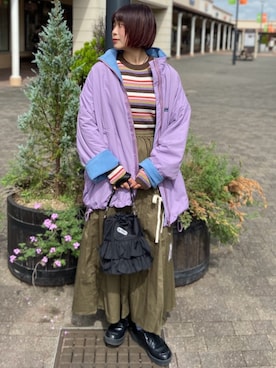 「ラメニット」｜「アイテム（その他アウター）」を使った、FREAK'S STORE HEAD OFFICE WOMENさん（レディース・156cm）の秋コーディネート