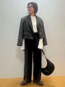 「FREAK'S STORE（フリークスストア）のアイテム（テーラードジャケット）」を使った、FREAK'S STORE HEAD OFFICE WOMENさん（レディース・166cm）の秋コーディネート