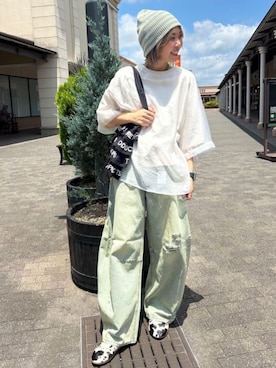 「FREAK'S STORE（フリークスストア）のアイテム（帽子）」を使った、FREAK'S STORE HEAD OFFICE WOMENさん（レディース・160cm）の夏コーディネート