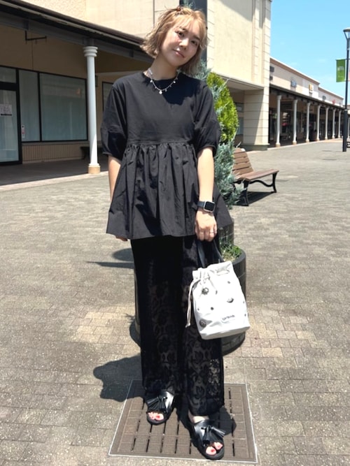 【新品】drugstore's♡レースこお花がオシャレなゆったりパンツ♡Ｆサイズ FREAK'S STORE パンツ フラワーレースパンツ/レースワイドパンツ