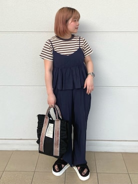 「アイテム（セットアップ）」を使った、FREAK'S STORE HEAD OFFICE WOMENさん（レディース・153cm）の夏コーディネート